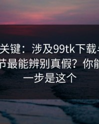 冷门但关键：涉及99tk下载与登录，哪些细节最能辨别真假？你能做的第一步是这个