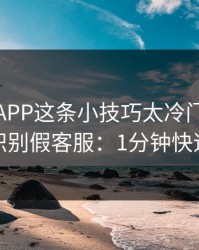 爱游戏APP这条小技巧太冷门，却能立刻识别假客服：1分钟快速避坑